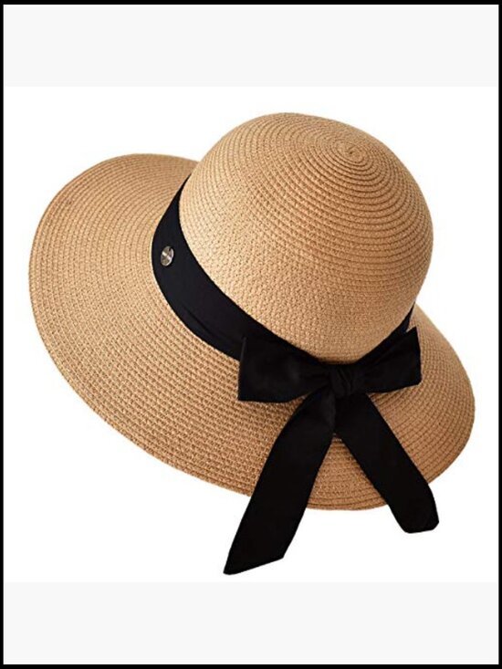 Straw Sun Hat Wide Brim Foldable Beach Travel UV Protection Adjustable